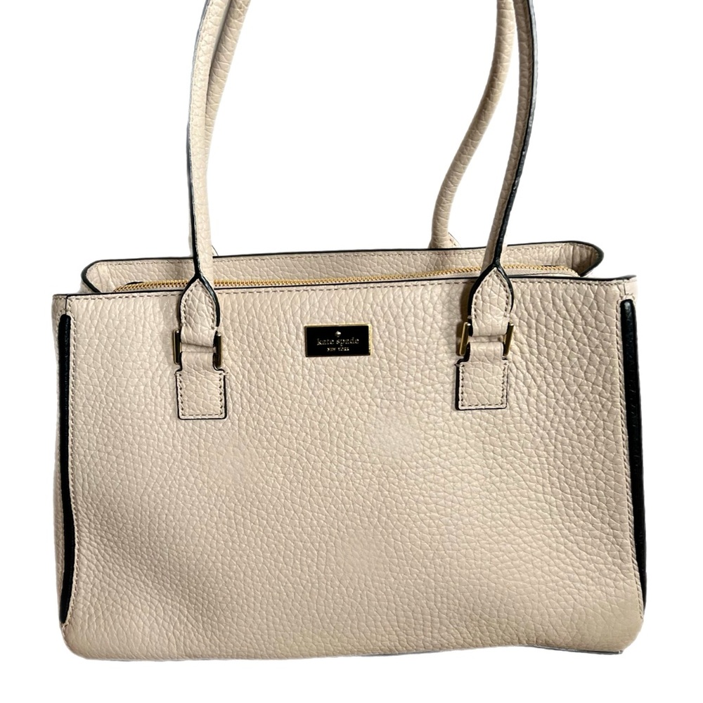 Kate Spade Cream Pebbled Leather Prospect Place Phila Tote Bag Purse Satchel